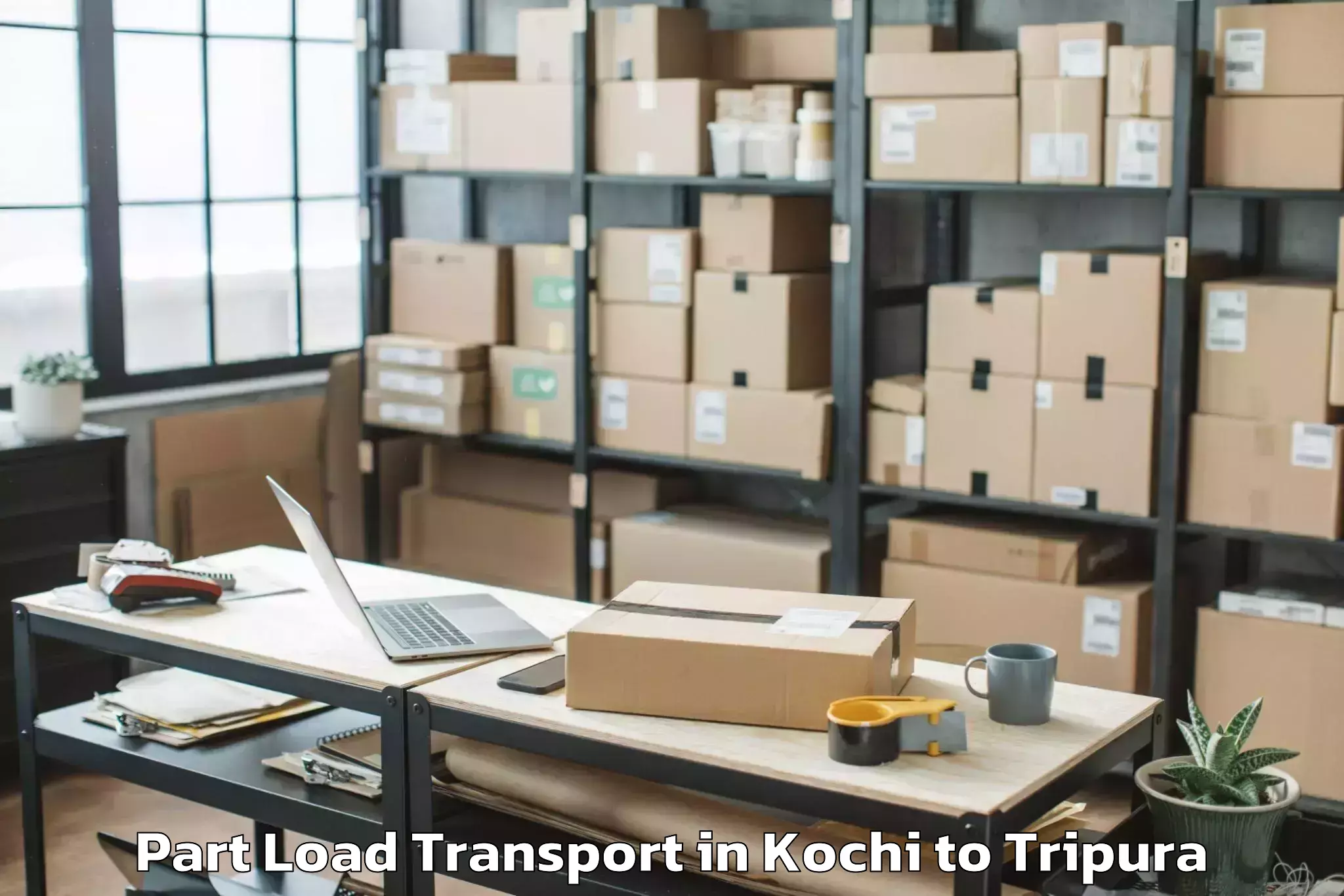 Book Kochi to Agartala Airport Ixa Part Load Transport Online